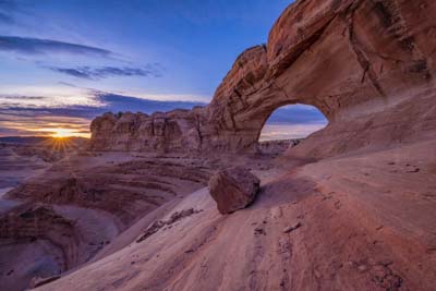 Covert Arch at sunset in Arches National Park